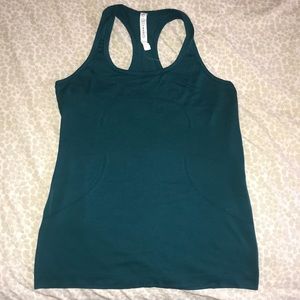 Lululemon teal tank top 12US used stretchy nice
